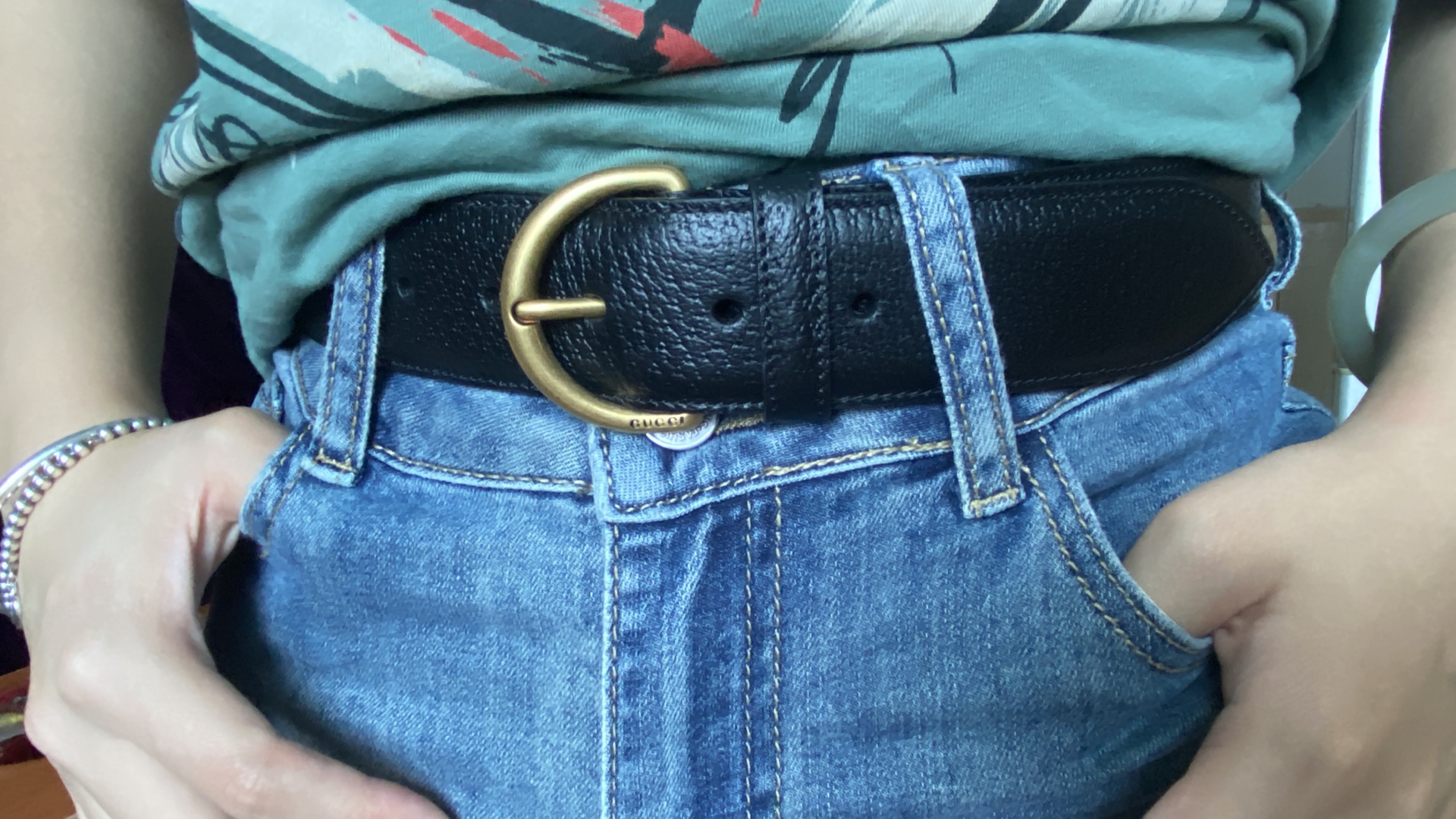 custom review-GUCCI Личи кожа ремень женский черный ширина 3,8 см