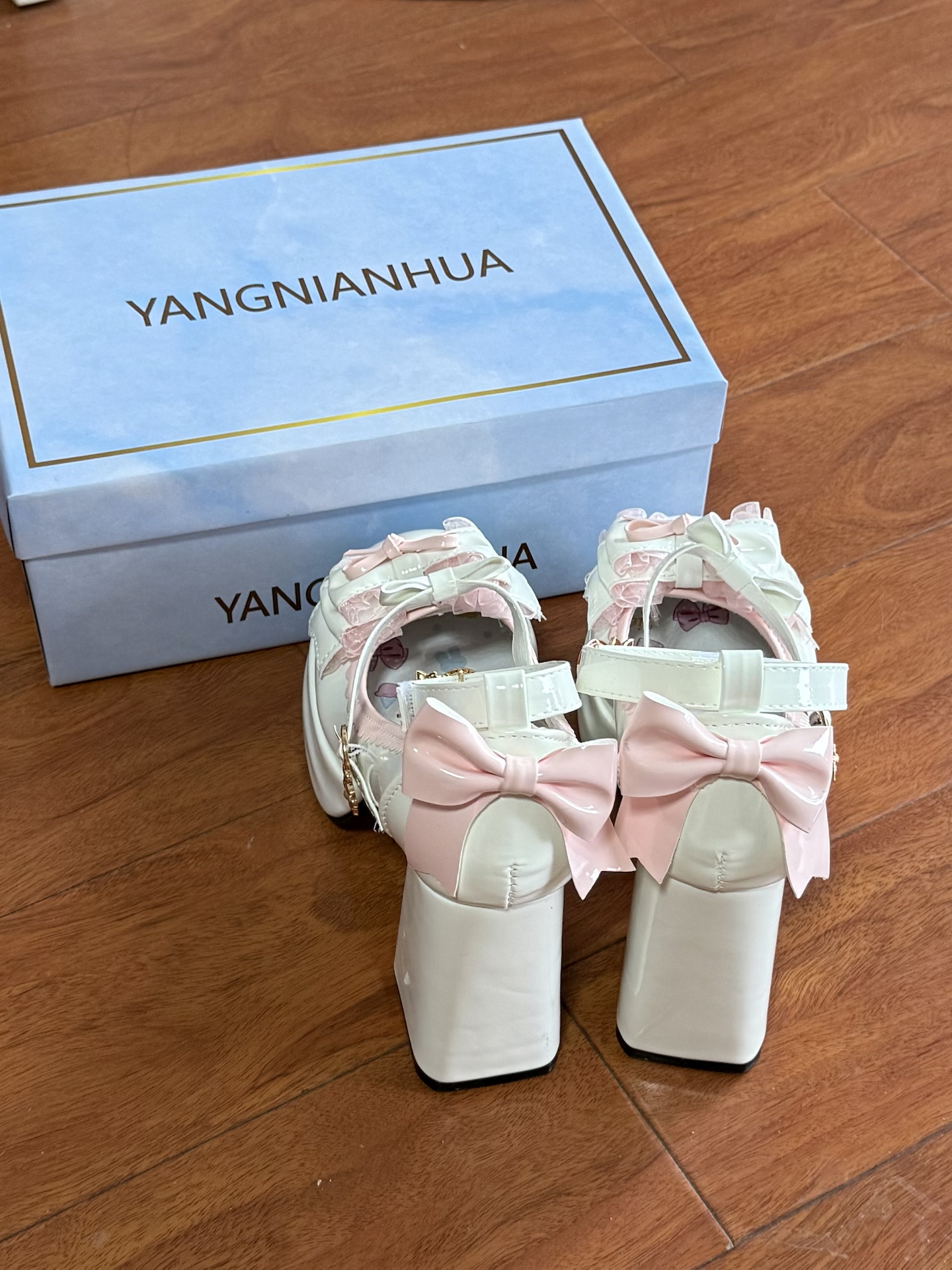 custom review-YANGNIANHUA Туфли Мэри Джейн с грубым каблуком 6 см женские