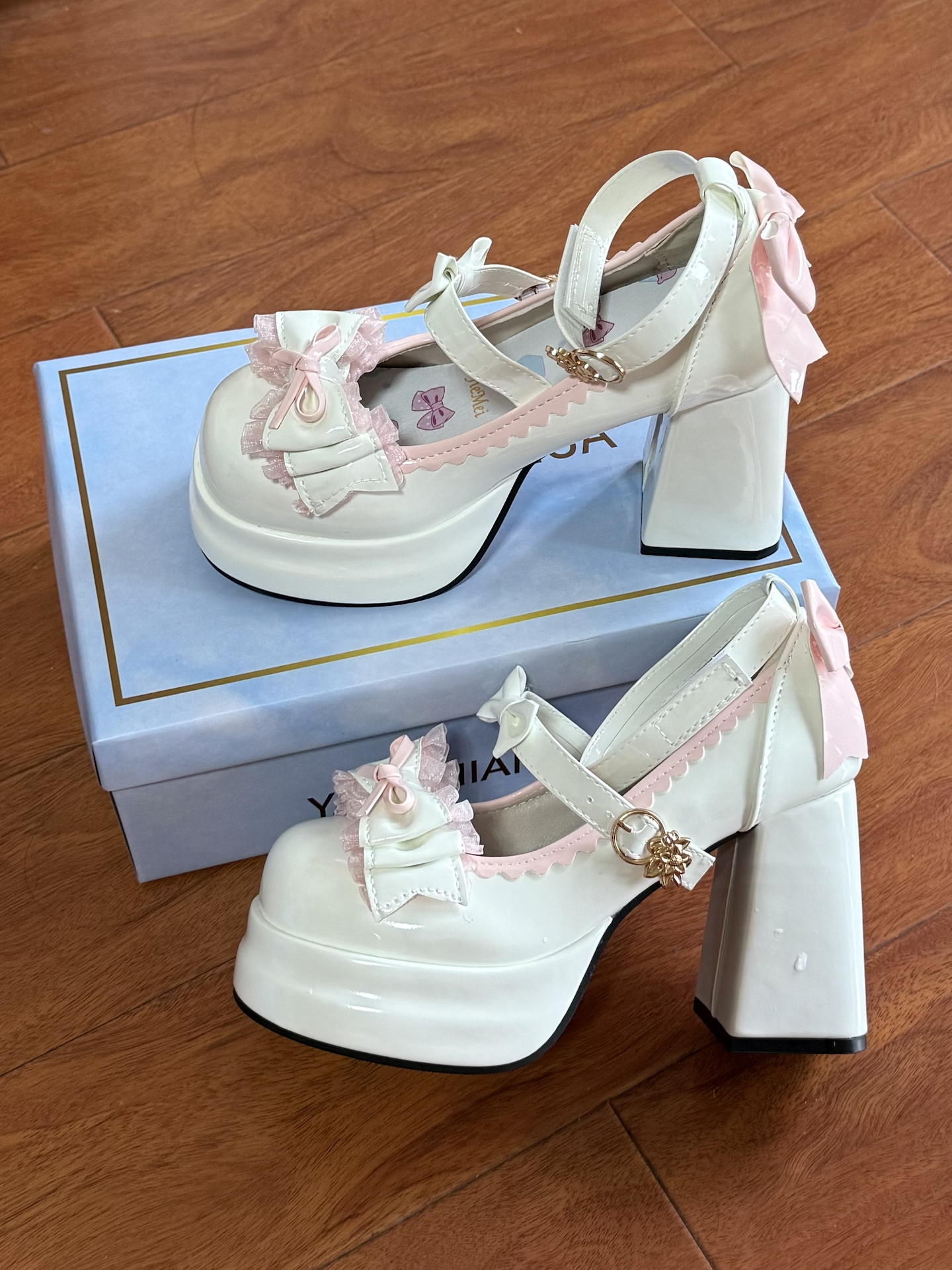 custom review-YANGNIANHUA Туфли Мэри Джейн с грубым каблуком 6 см женские