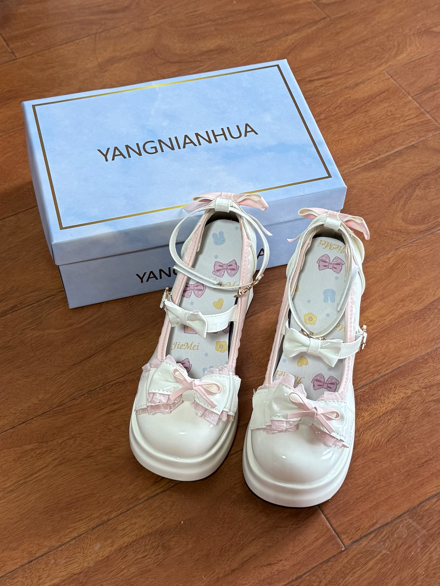 custom review-YANGNIANHUA Туфли Мэри Джейн с грубым каблуком 6 см женские