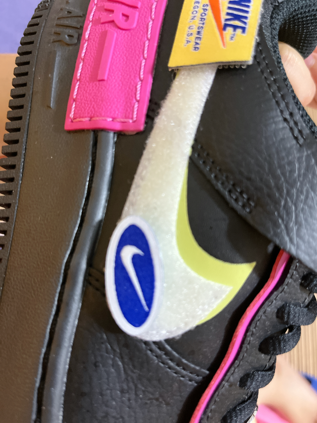 custom review-Nike Air FORCE 1 Low Топ Скейтборд Кроссовки Женские Черный Белый Розовый