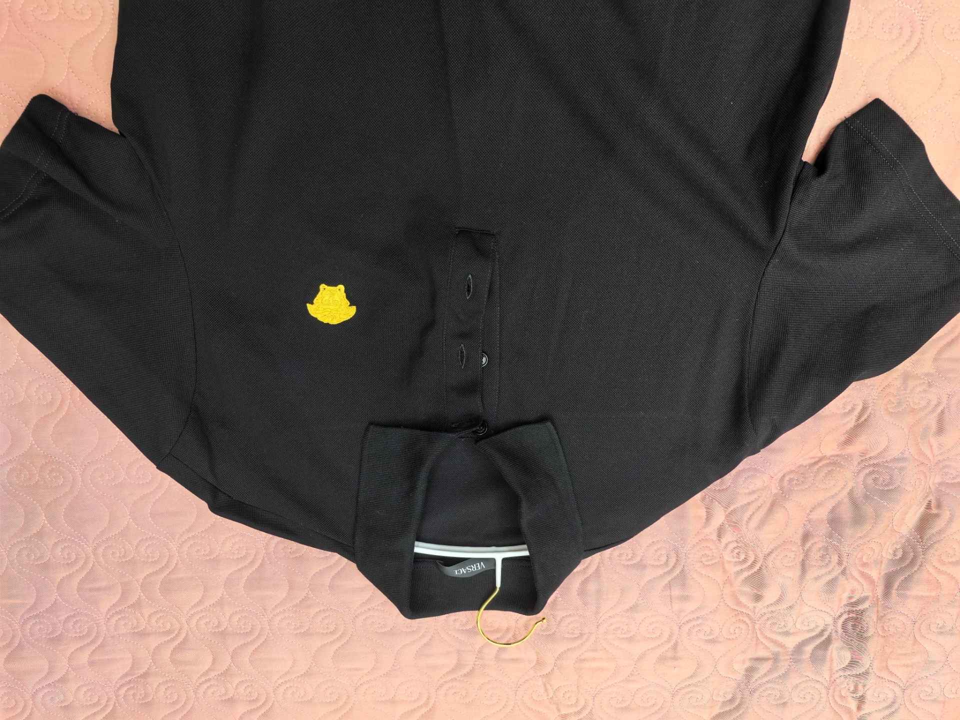custom review-VERSACE FW22 Поло Мужское Черное