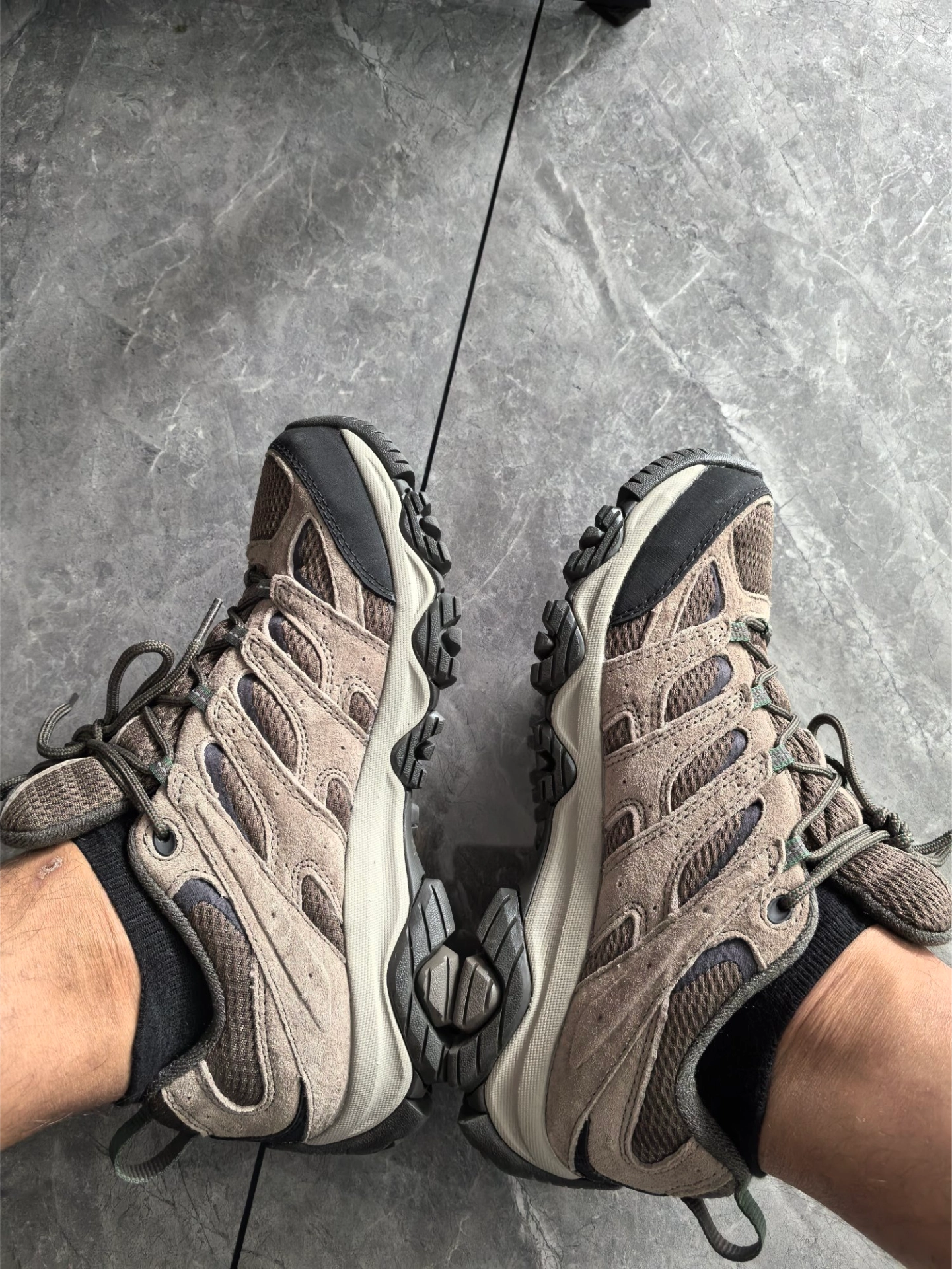 custom review-MERRELL MOAB 3 GTX Ткань противоскользящая и устойчивая к истиранию низкий верх походная обувь мужская темно-серо-синий