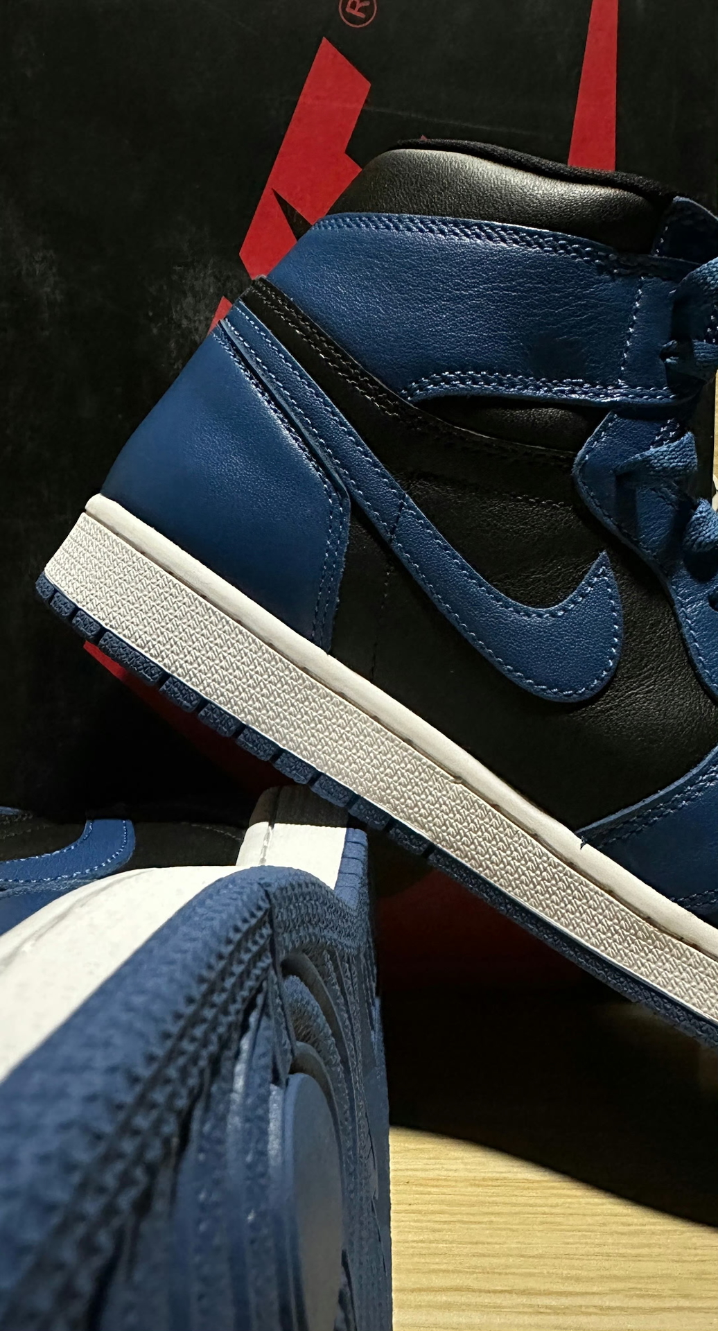 custom review-Jordan Air Jordan 1 High Топ Винтажные Баскетбольные Кроссовки Унисекс Черный Синий