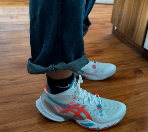 custom review-Asics Metarise Износостойкие Дышащие Низкие Волейбольные Кроссовки Мужские Белые Синие Красные