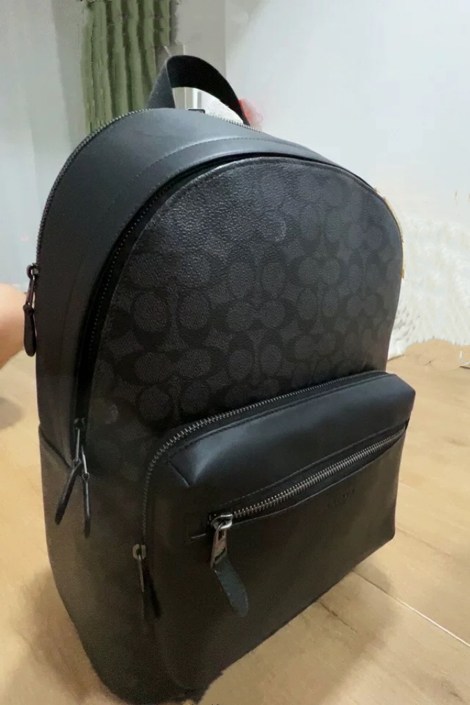 coach蔻驰 32 品牌徽标印花拉链开合 双肩包 大号 男女同款