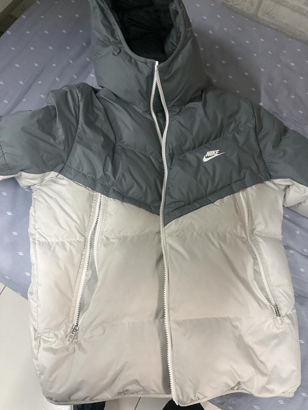 custom review-Nike Серый Мужской Пуховик