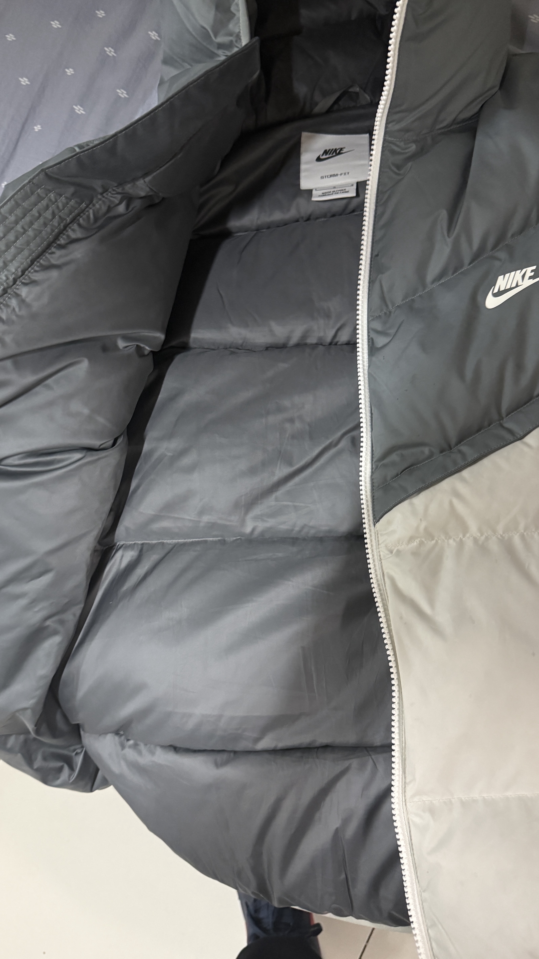 custom review-Nike Серый Мужской Пуховик