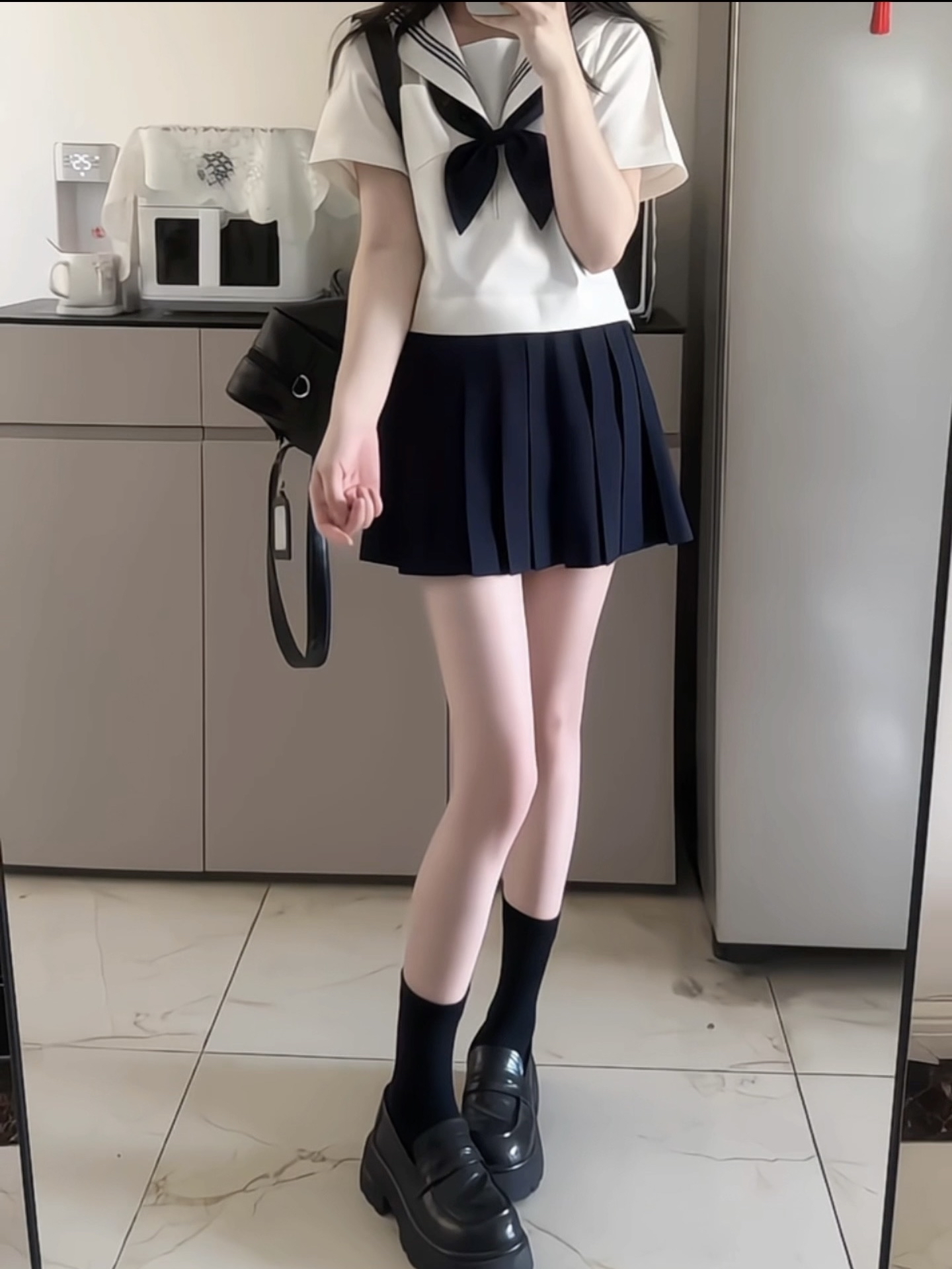 我的夏日百搭黑色jk裙