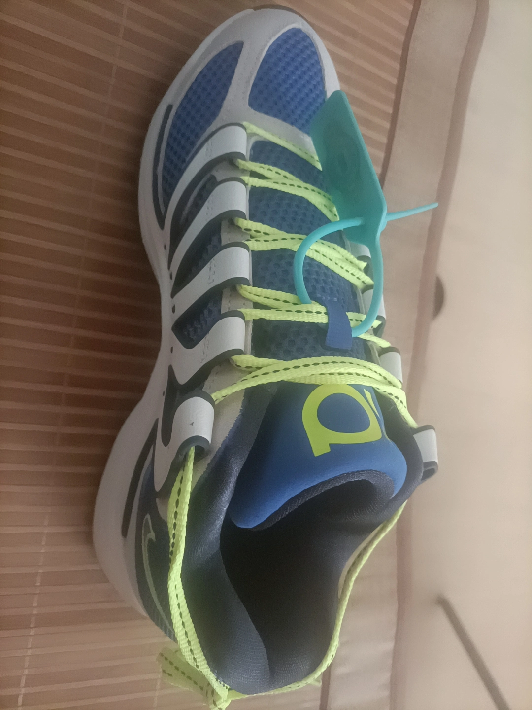custom review-Nike KD 18 Slip Устойчивый к истиранию Низкий Топ Баскетбольные кроссовки Мужской Белый Синий