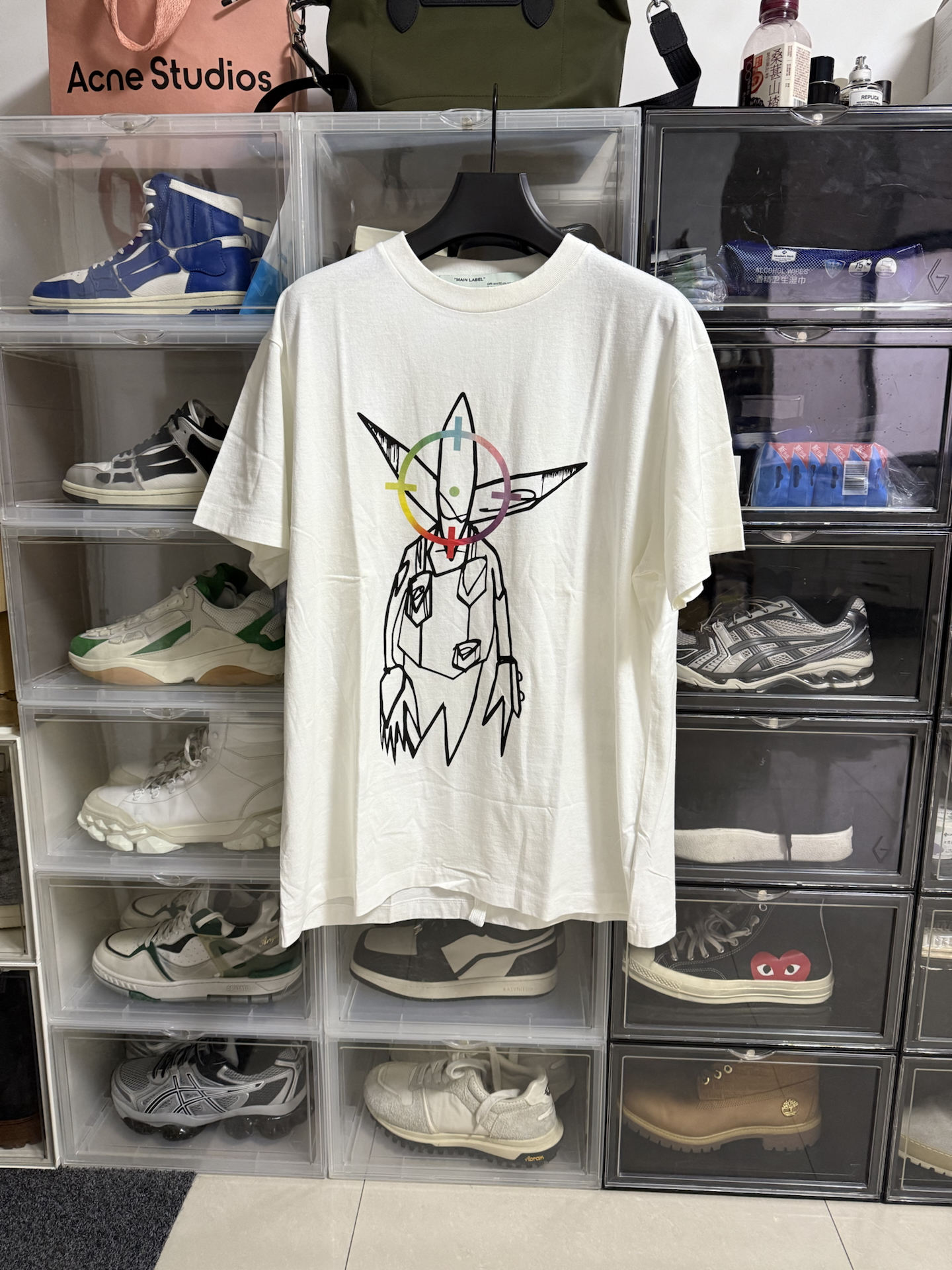 custom review-OFF-WHITE SS20 Футболка с принтом инопланетянина Мужской Белый