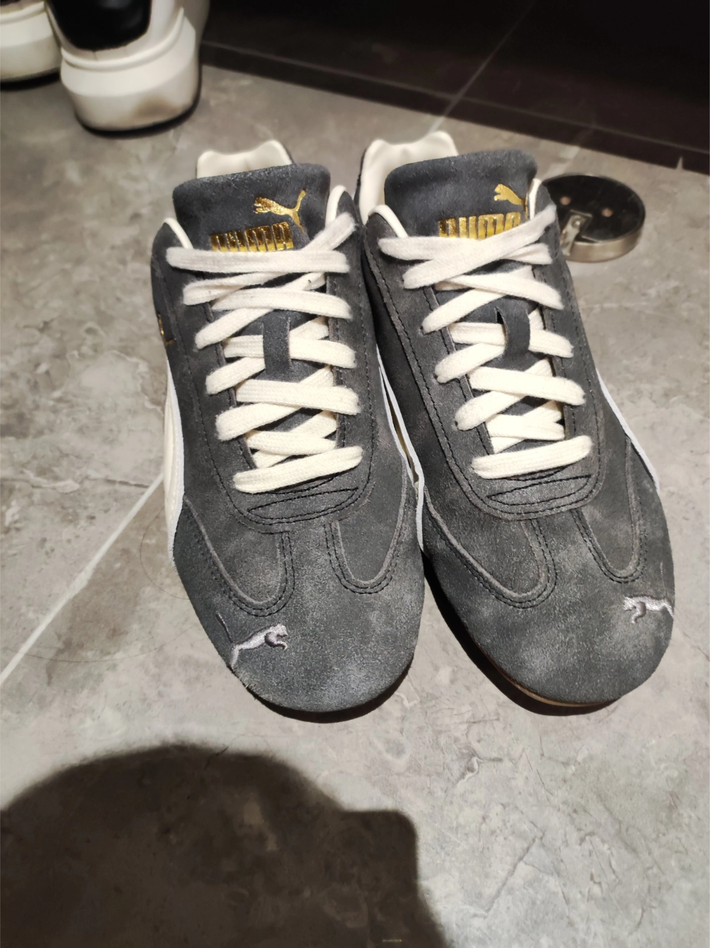 custom review-PUMA Speedcat Collection Устойчивая к истиранию Низкая Повседневная Обувь Унисекс Серый Белый