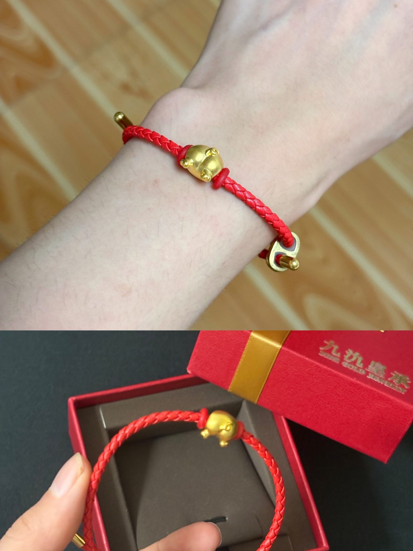 小克重实测,这款金猪手链太可了!😍