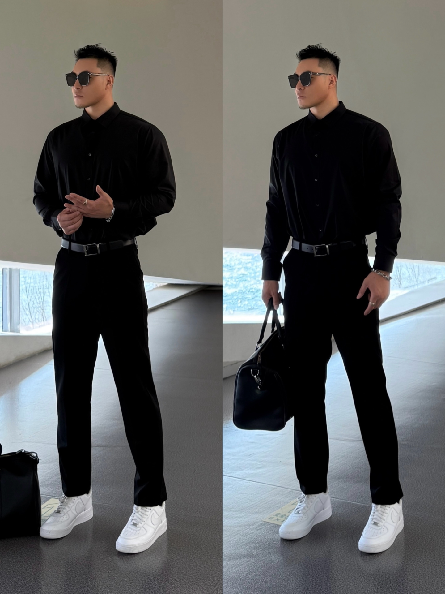 ootd|⚫️☑️90kg男生黑衬衣穿搭|简约干练很加分