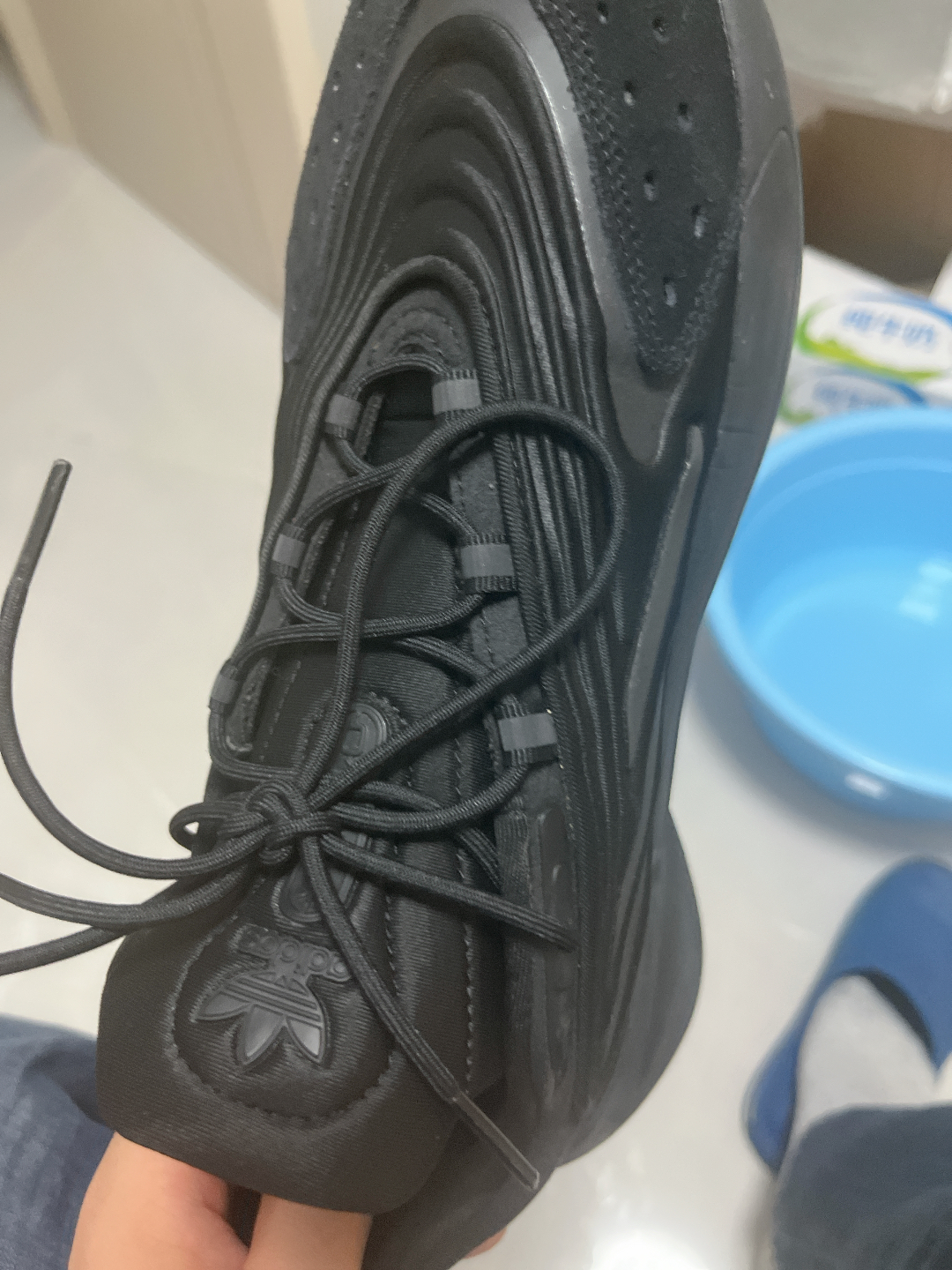 custom review-Adidas Originals Ozelia Устойчивые к истиранию низкие топы с толстой подошвой Унисекс Черные