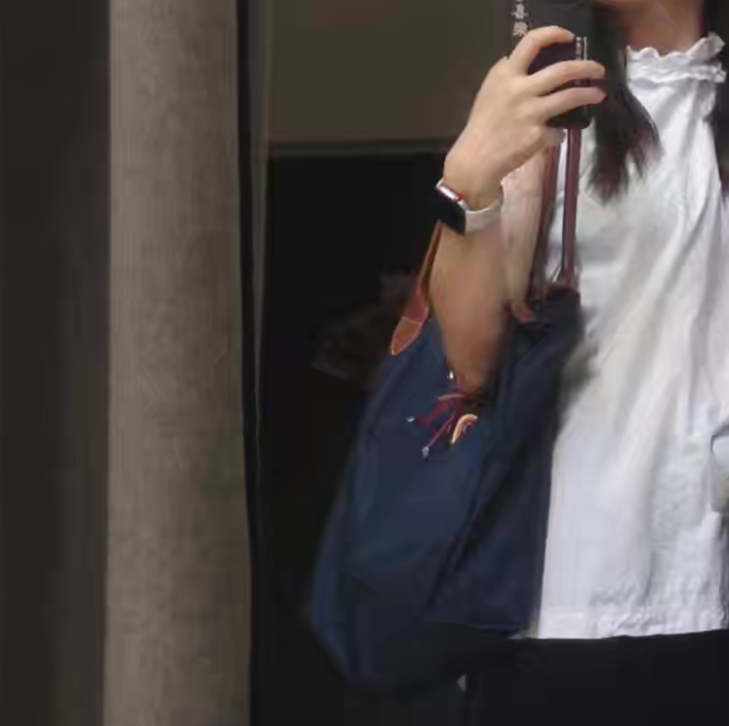 custom review-LONGCHAMP Переработанный холщовый тоут сумка для покупок сумка через плечо большая женская сумка морской синий