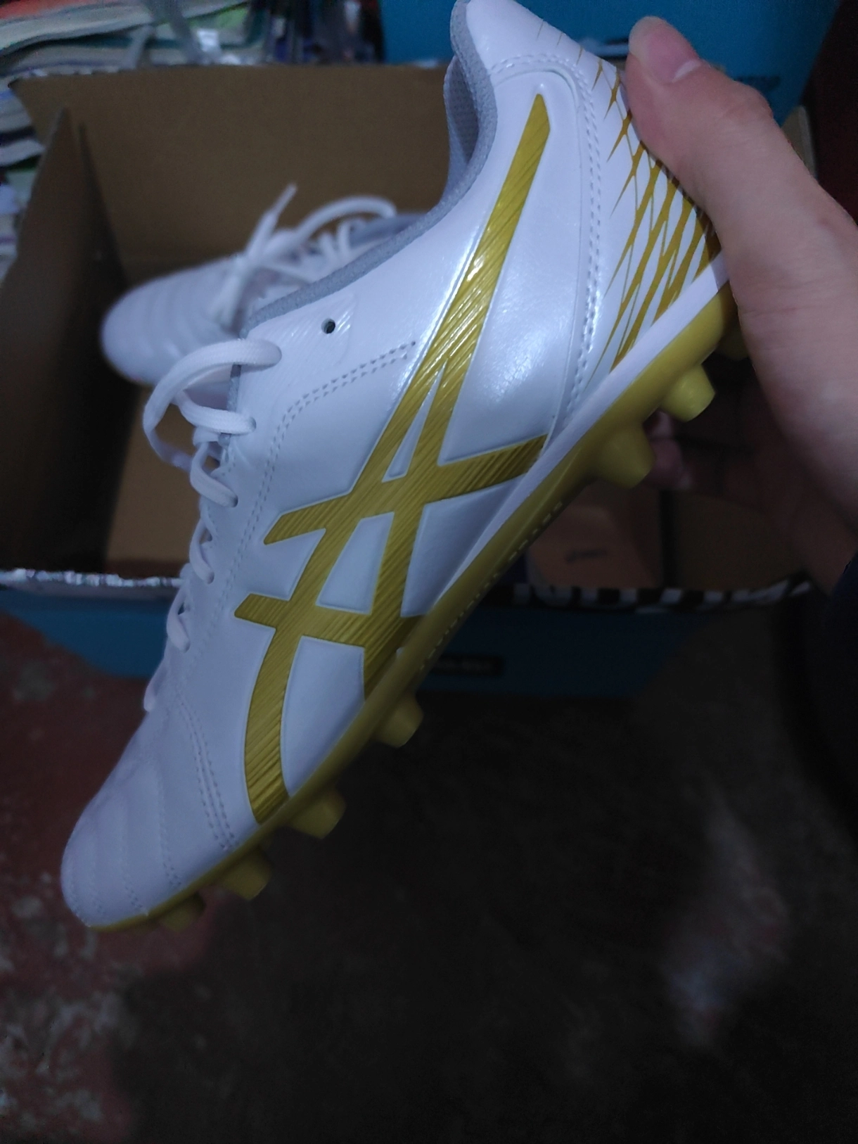 custom review-ASICS Ds Light Club AG Искусственная трава Покрытие Футбольные бутсы Мужские Белый Золото