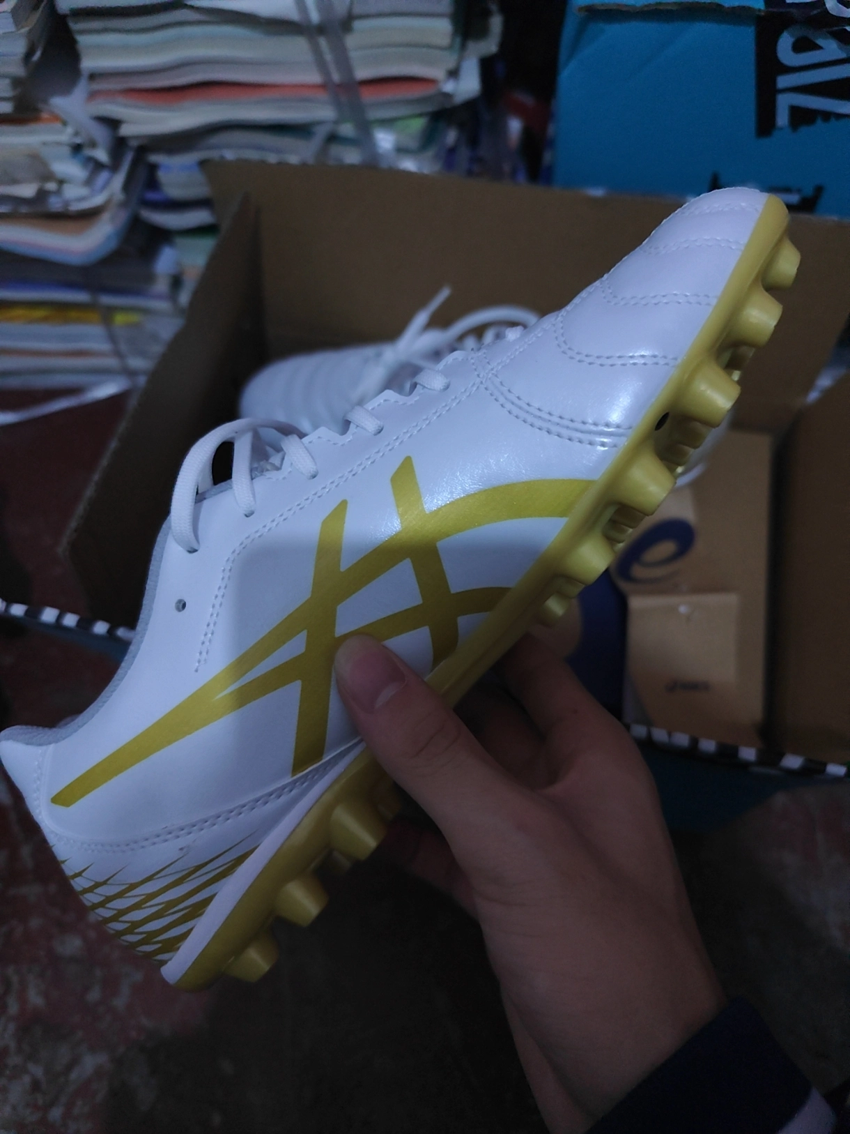custom review-ASICS Ds Light Club AG Искусственная трава Покрытие Футбольные бутсы Мужские Белый Золото