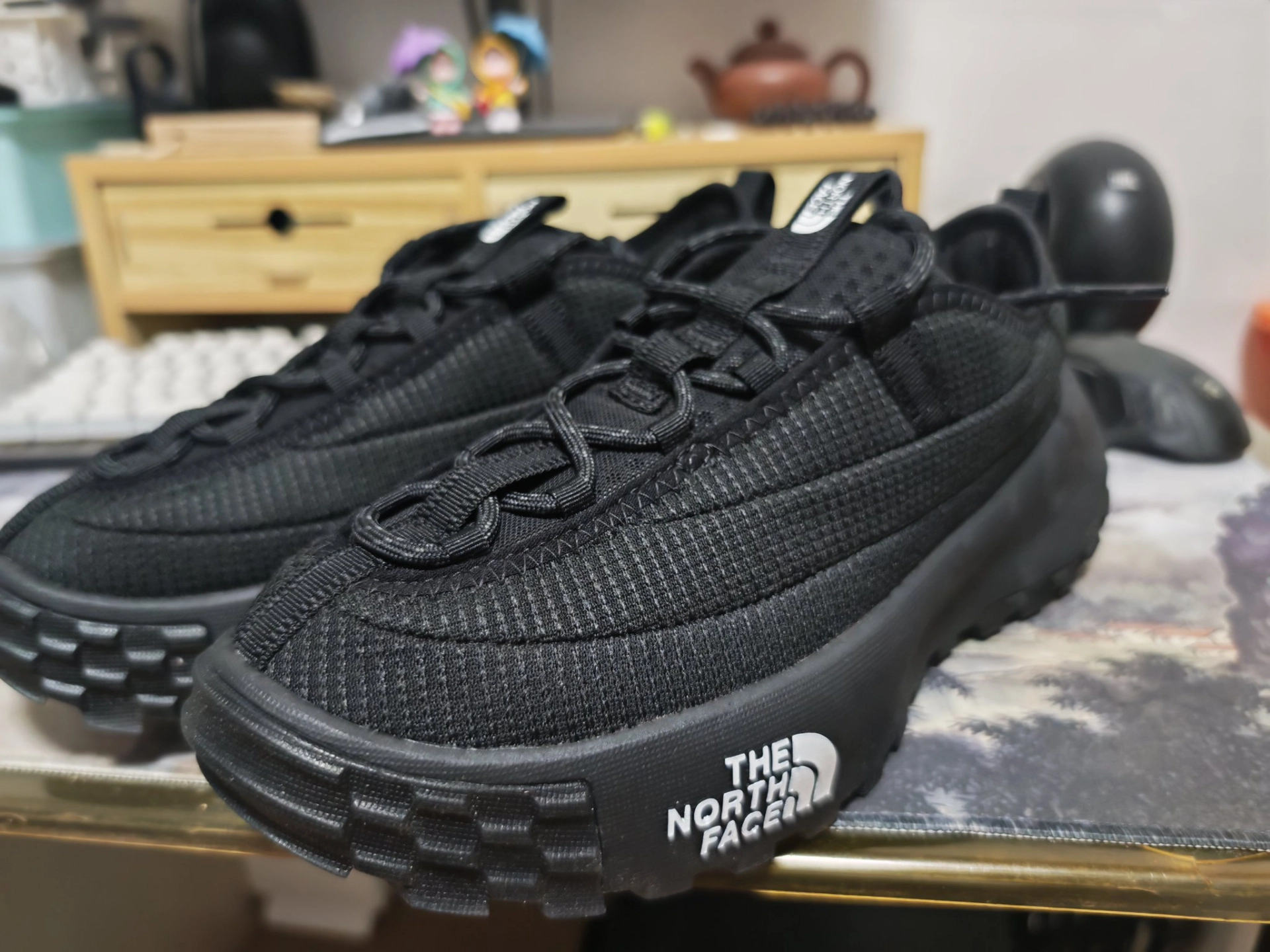 custom review-THE NORTH FACE NEVER STOP Противоскользящая Устойчивая к истиранию Низкий Топ Повседневная Обувь Мужская Черная
