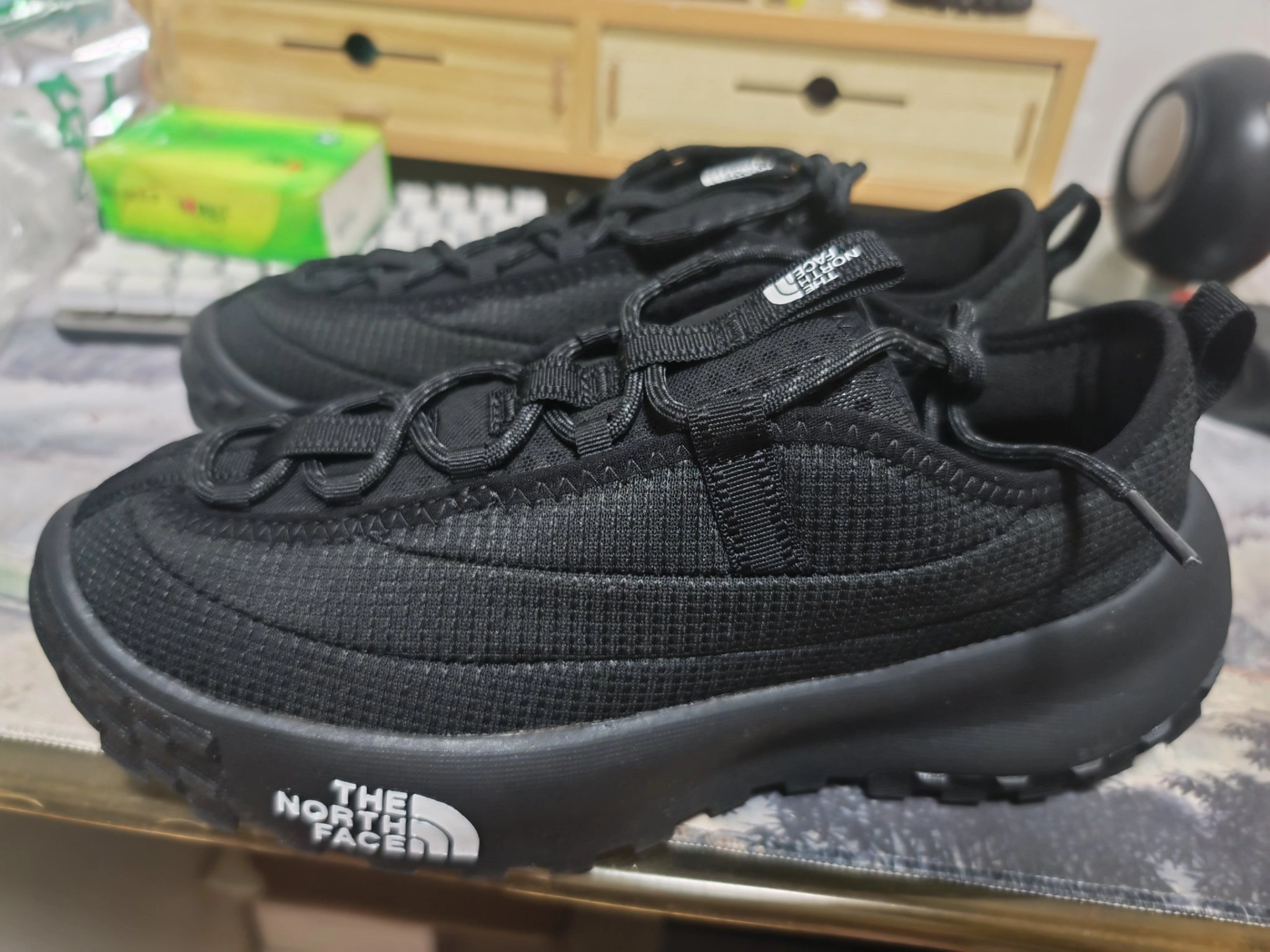 custom review-THE NORTH FACE NEVER STOP Противоскользящая Устойчивая к истиранию Низкий Топ Повседневная Обувь Мужская Черная