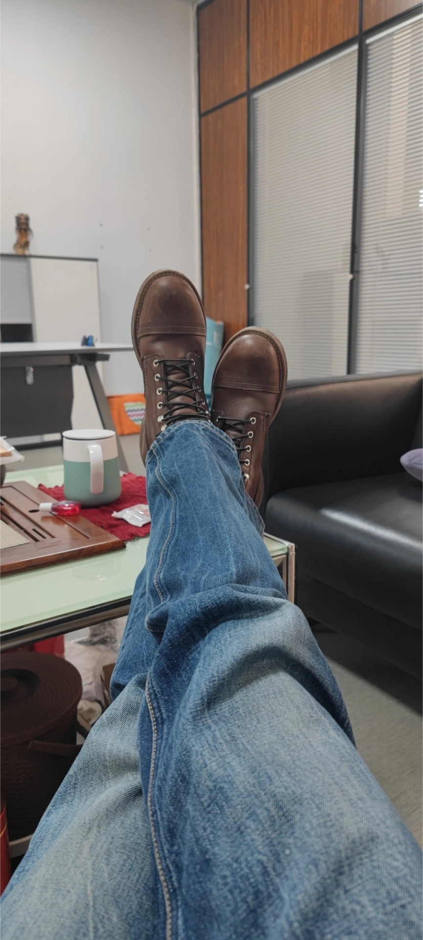 custom review-Red Wing 15 см Армейские ботинки Мужские Кофейного цвета D Ширина корпуса