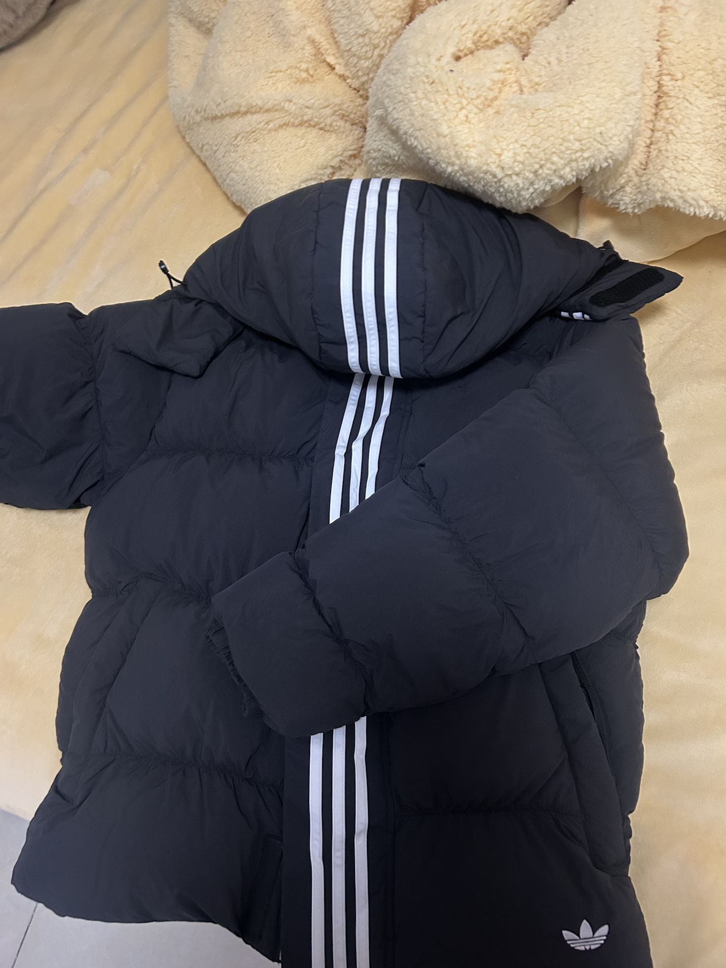 custom review-Adidas Originals Rifta Down Regen С капюшоном Пуховая куртка Пуховик Пальто Мужской Черный