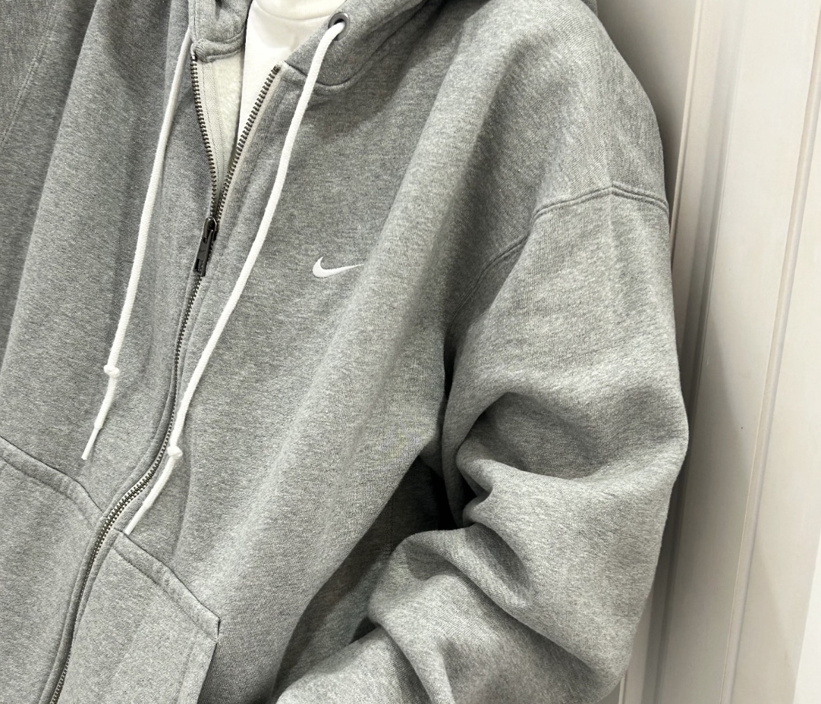 custom review-Nike Solo Swoosh Толстовка Мужской Светло-Серый