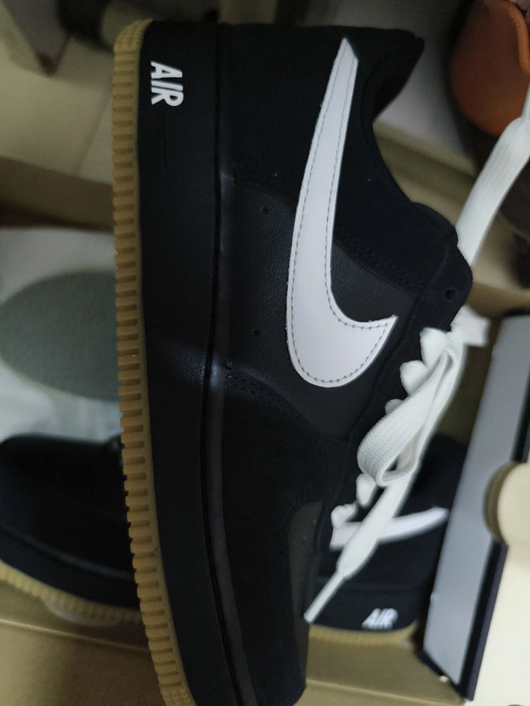 custom review-Nike Air FORCE 1 Slip-on Устойчивый к истиранию Низкий Топ Скейтбординг Мужской Черный