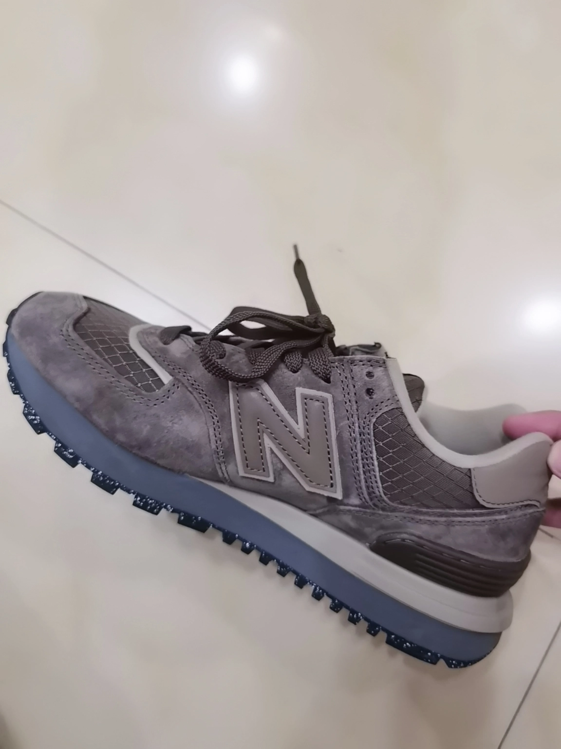 custom review-New Balance NB 574 Устойчивый к истиранию Низкий Топ Повседневная обувь Мужская Серый Коричневый