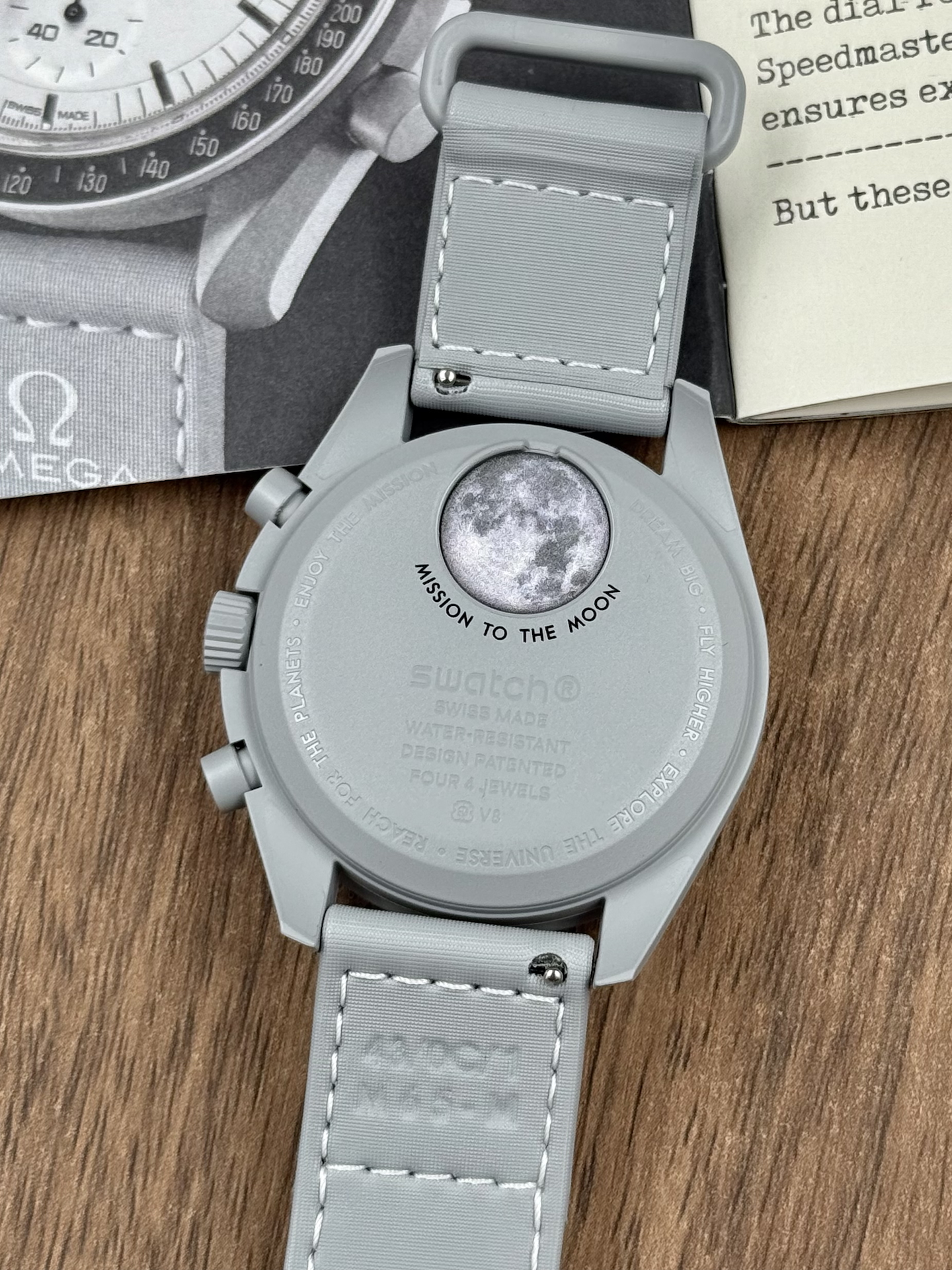 custom review-OMEGA Swatch Quartz Механизм 30 м Водонепроницаемость Унисекс Часы 42 мм Белый Циферблат Резина Биокерамика Шнуровка