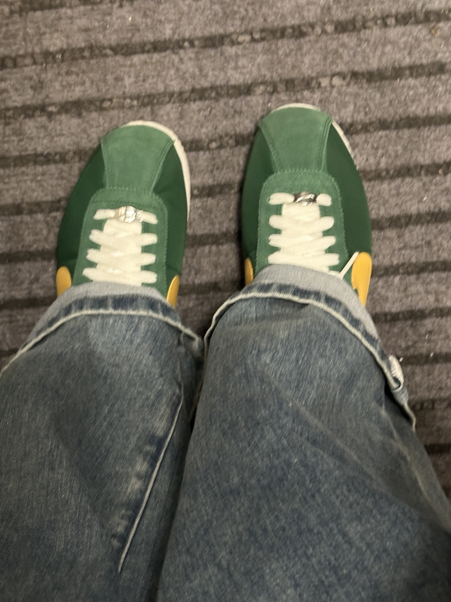 custom review-Nike Cortez Low Топ Повседневный Городской Коммутер Беговые кроссовки Мужской Зеленый Желтый