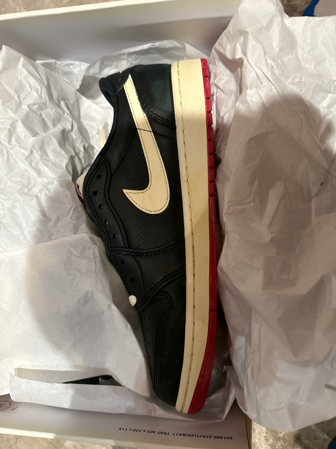 custom review-JORDAN Air Jordan 1 Винтажные баскетбольные кроссовки Low Топ Белый черный красный Унисекс