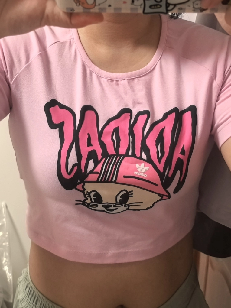 custom review-adidas originals GRAPHIC BABY Розовые Женские Футболки