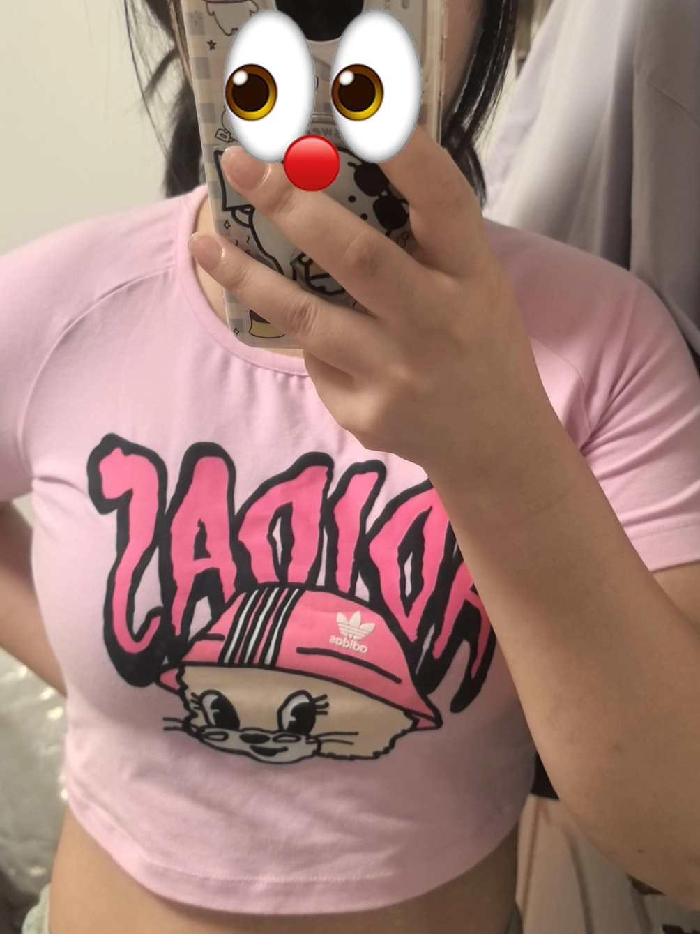 custom review-adidas originals GRAPHIC BABY Розовые Женские Футболки