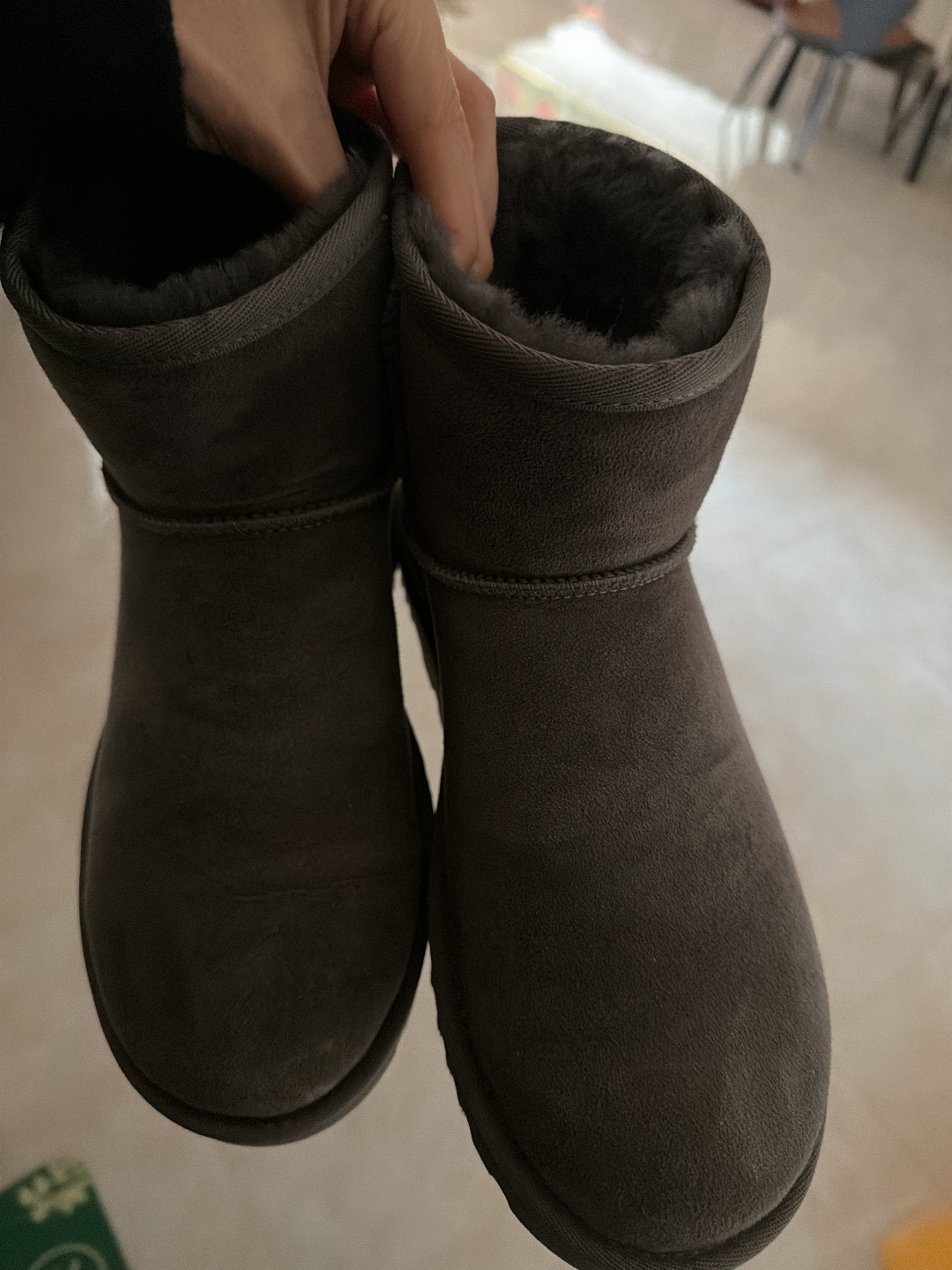 custom review-UGG CLASSIC MINI Термостойкие противоскользящие короткие снегобутсы женские серые
