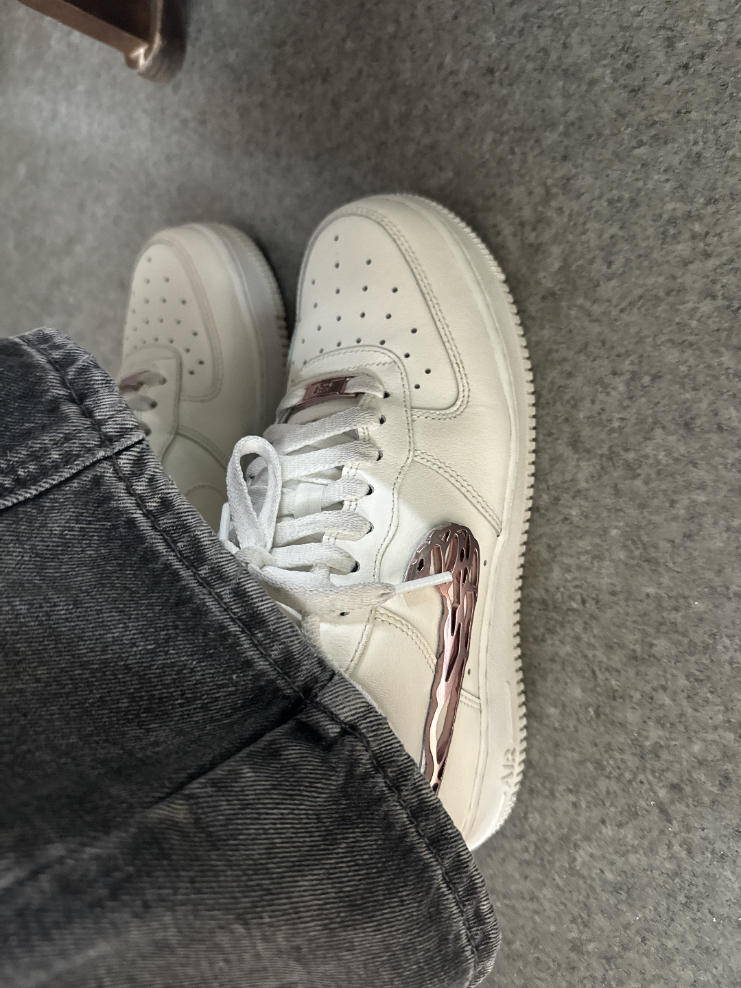 custom review-Nike Air FORCE 1 Slip-on Устойчивый к истиранию Низкий Топ Скейтбординг Кроссовки Унисекс Белый Розовый