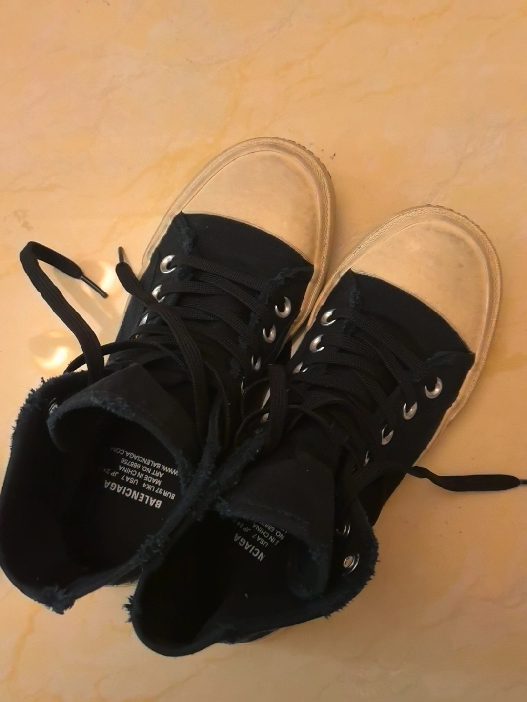 custom review-Balenciaga Париж Стильные Скейтбординги Женские Черные Потертые