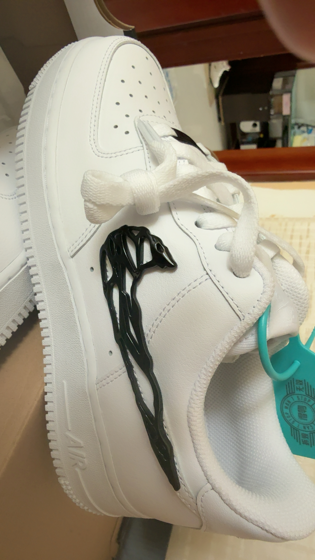 custom review-Nike Air FORCE 1 Slip-on Устойчивый к истиранию Низкий Топ Скейтбординг Кроссовки Унисекс Белый Черный