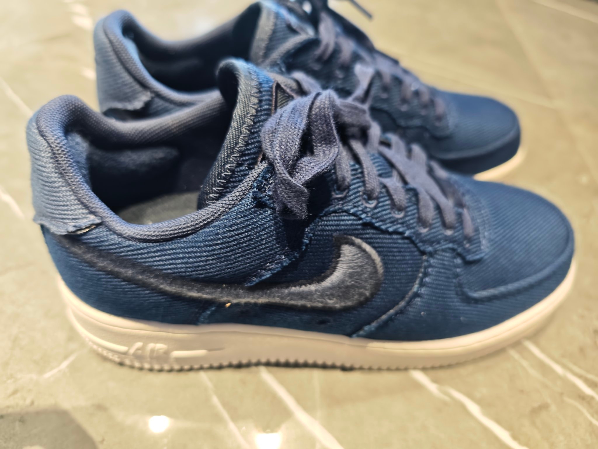 custom review-Nike Air FORCE 1 Устойчивые к истиранию Низкие Кроссовки для скейтбординга Унисекс Морской синий