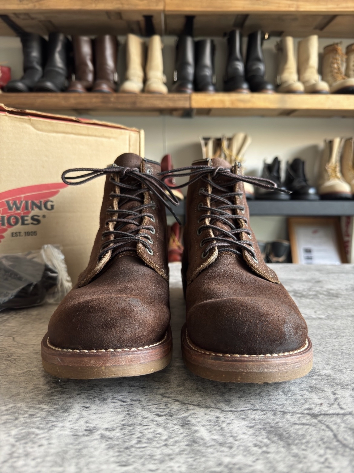 英国军靴nigel cabourn苏格兰高端手织羊毛饰品harris tweed和红翼
