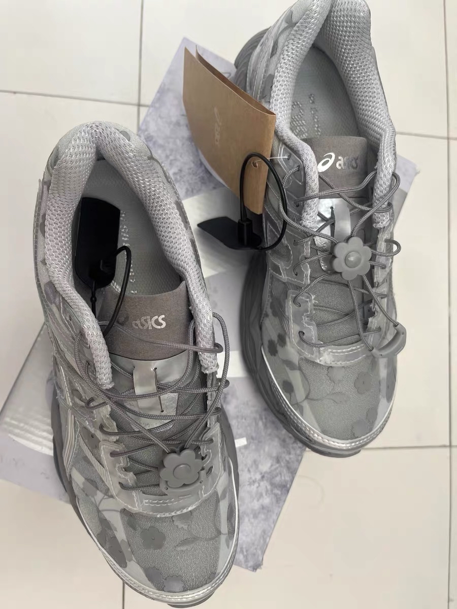 custom review-Cecilie Bahnsen x Asics Гель CUMULUS 16 Сетка Устойчивый к абразиву Низкий Топ Беговые кроссовки Унисекс Серый Черный