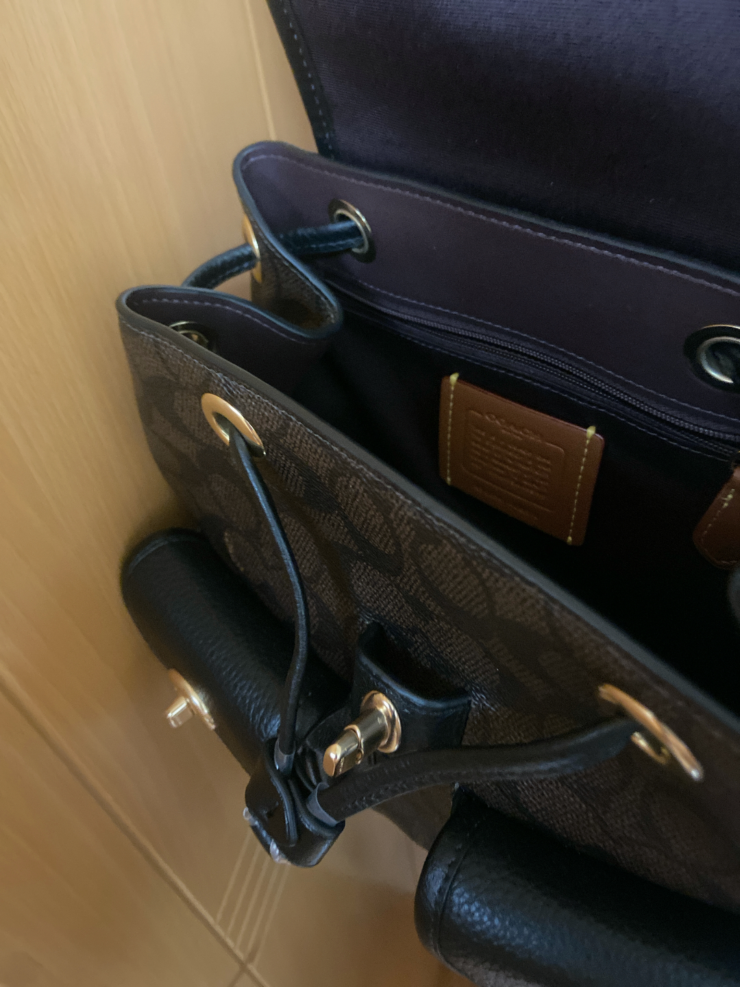 custom review-COACH Hadley Smooth Leather Backpack Medium Women's Nutty