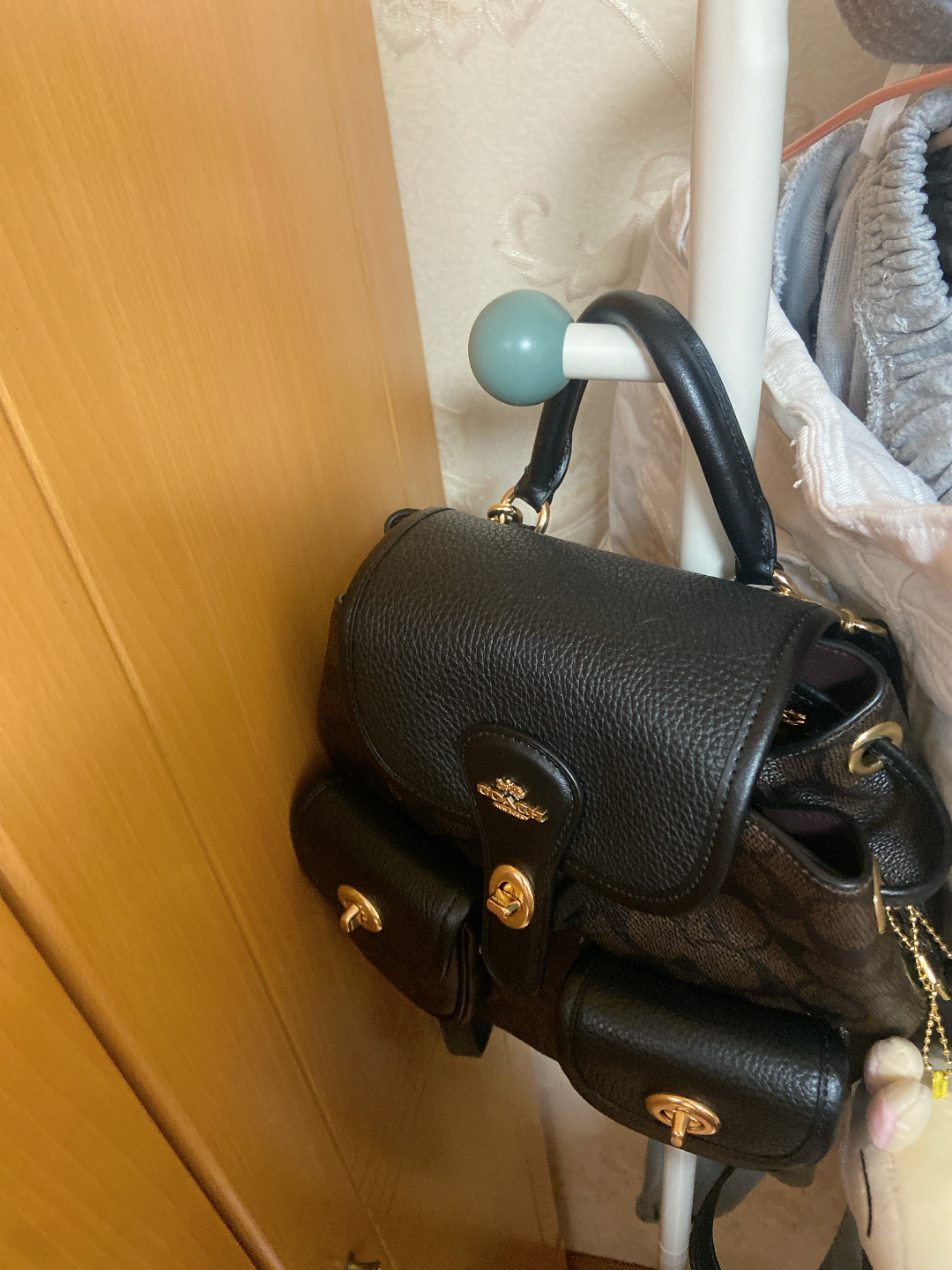 custom review-COACH Hadley Smooth Leather Backpack Medium Women's Nutty