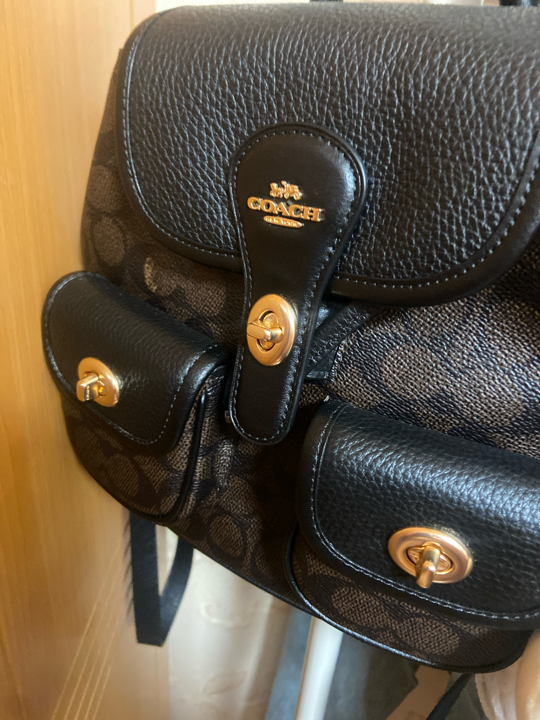 custom review-COACH Hadley Smooth Leather Backpack Medium Women's Nutty