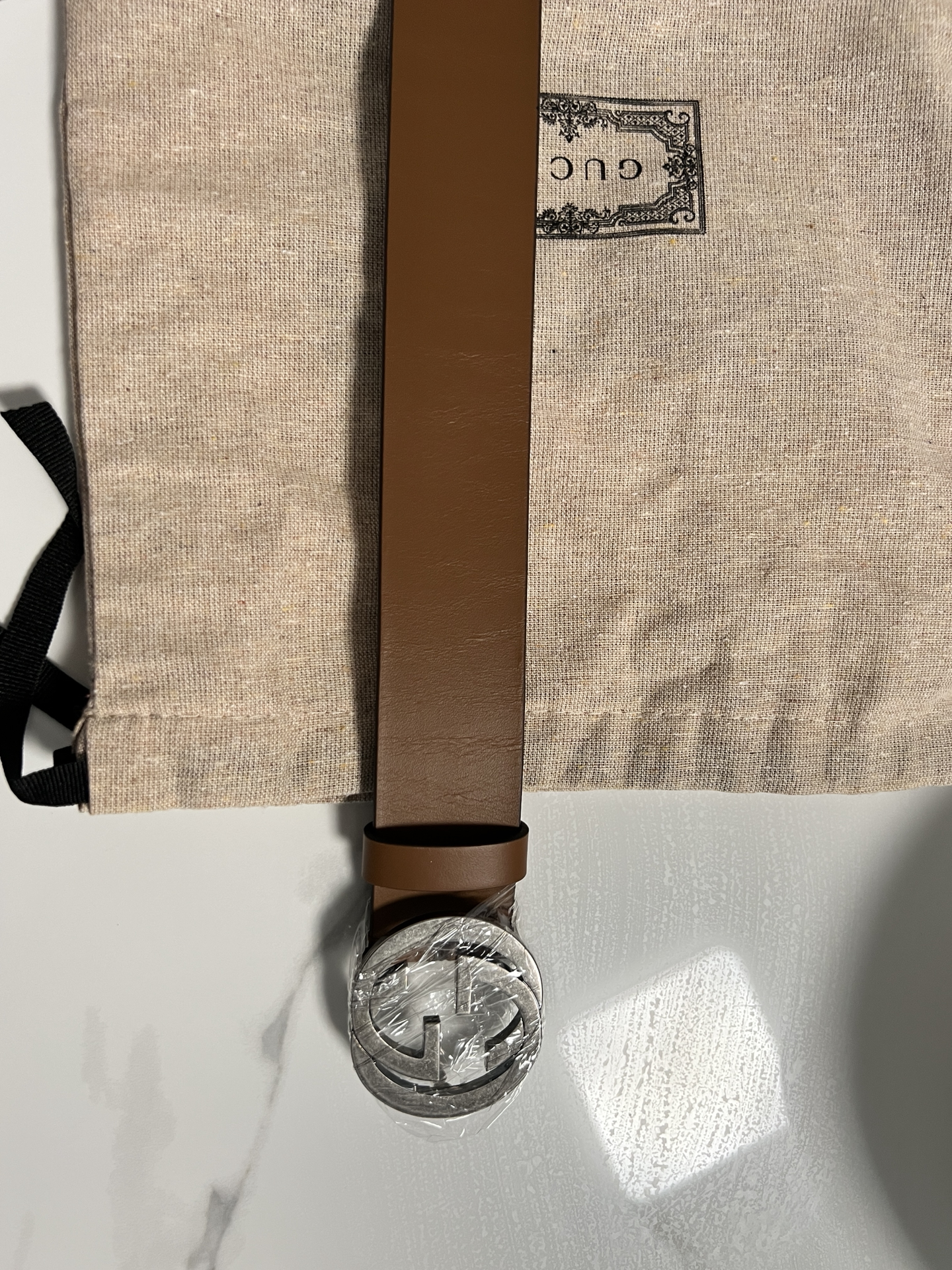 custom review-GUCCI Кожа Металл Кожаные ремни Унисекс Коричневый Ширина 3,7CM