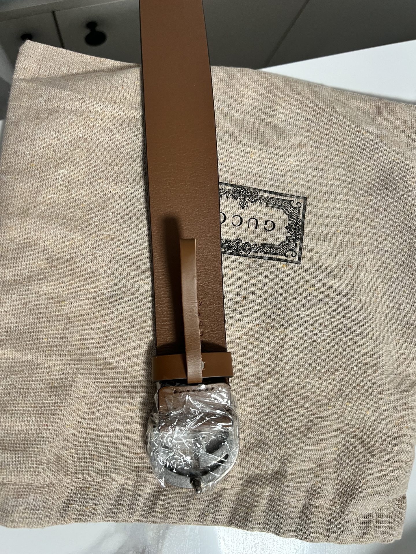 custom review-GUCCI Кожа Металл Кожаные ремни Унисекс Коричневый Ширина 3,7CM