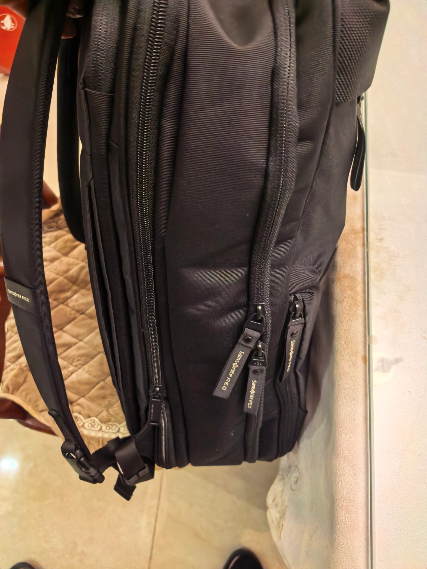 custom review-SAMSONITE Ткань Переработанный нейлон Сумка для путешествий Рюкзак Большой Мужской Черный