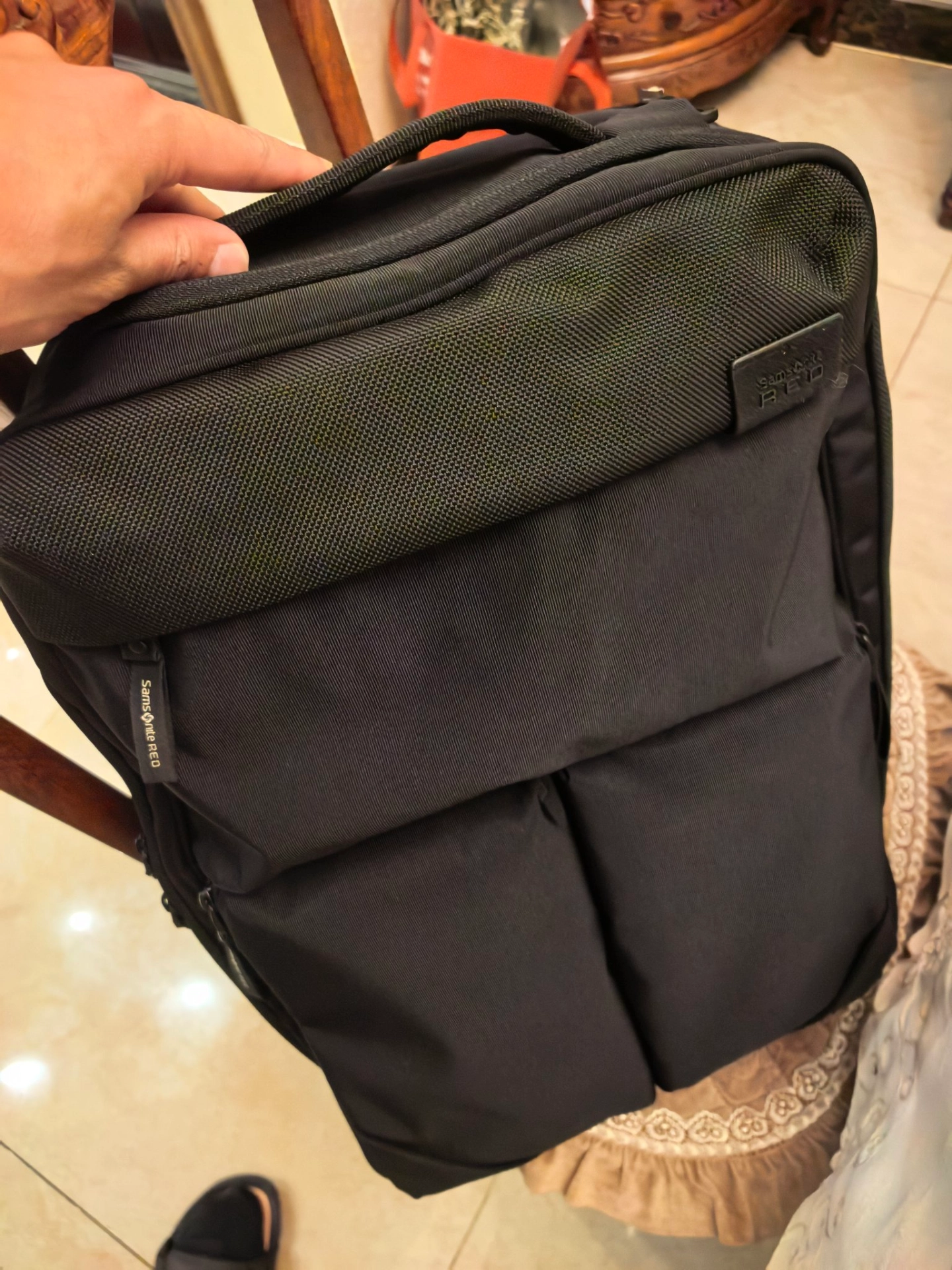 custom review-SAMSONITE Ткань Переработанный нейлон Сумка для путешествий Рюкзак Большой Мужской Черный