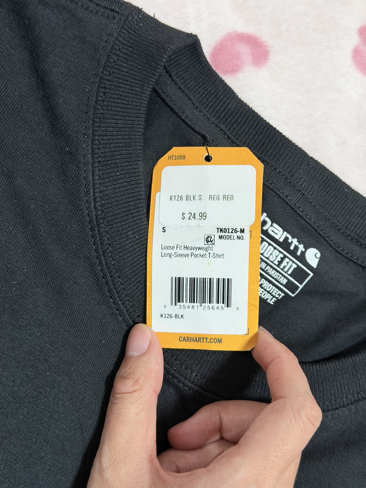 custom review-Carhartt K126 T Рубашка Унисекс Черная