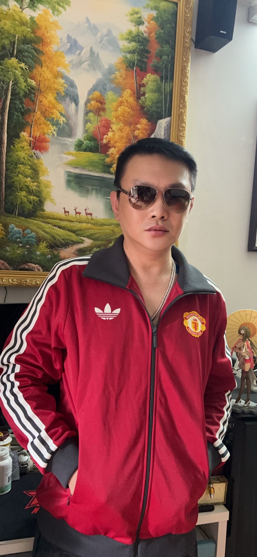 custom review-Adidas Originals MUFC MANCHESTER UNITED FW24 Куртка Мужская Victory Red